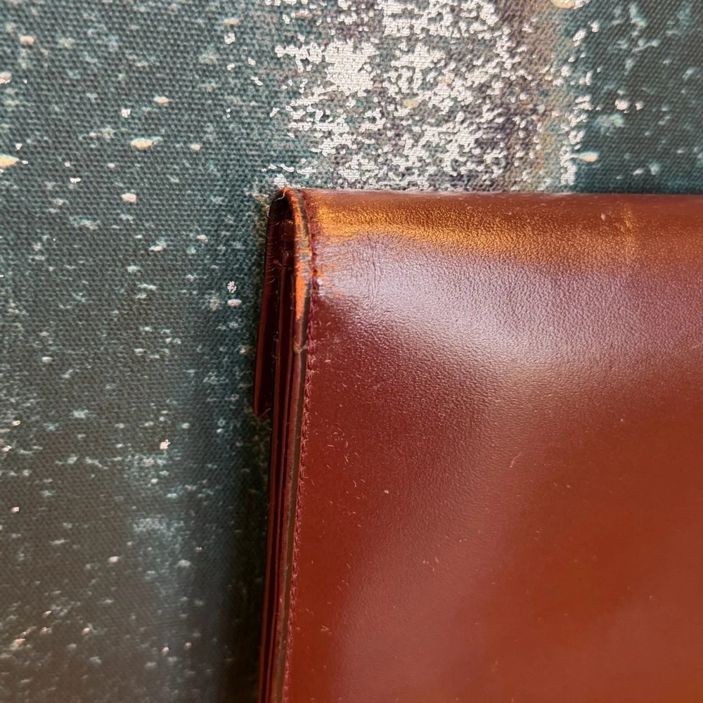 St. Thomas Vintage 1960’s Burgundy Cowhide Leather Envelope Wallet Clutch‎ (EUC)
